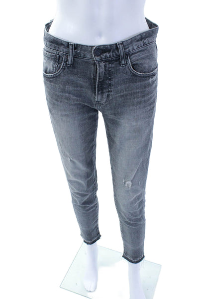 Moussy Womens High Rise Skinny Leg Jeans Washed Black Cotton Size 26