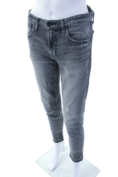 Moussy Womens High Rise Skinny Leg Jeans Washed Black Cotton Size 26
