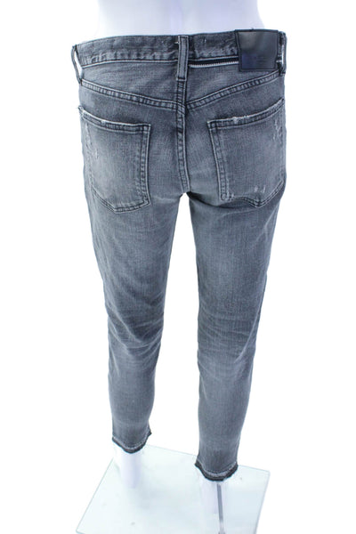 Moussy Womens High Rise Skinny Leg Jeans Washed Black Cotton Size 26