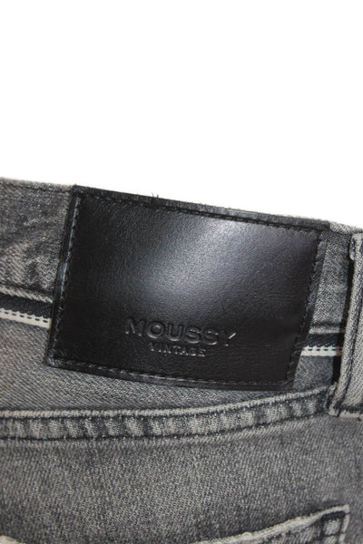 Moussy Womens High Rise Skinny Leg Jeans Washed Black Cotton Size 26