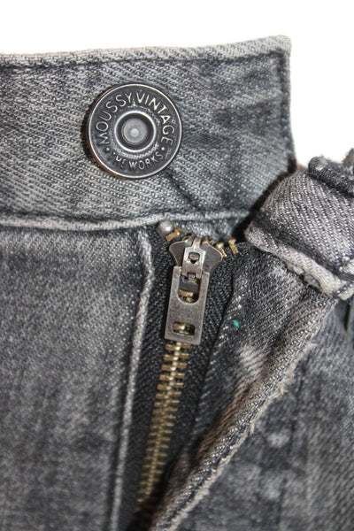 Moussy Womens High Rise Skinny Leg Jeans Washed Black Cotton Size 26
