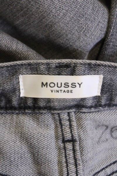 Moussy Womens High Rise Skinny Leg Jeans Washed Black Cotton Size 26
