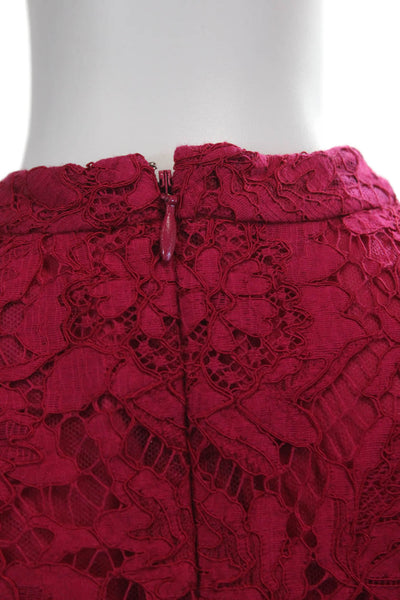 Valentino L'Amour Womens Cotton Blend Lace Short Sleeve Dress Pink Size 8