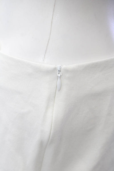 Lafayette 148 New York Womens Cotton Zip Button Tapered Leg Pants White Size 08