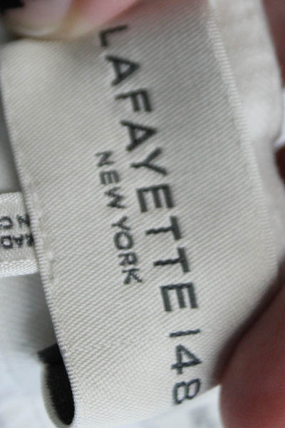 Lafayette 148 New York Womens Cotton Zip Button Tapered Leg Pants White Size 08