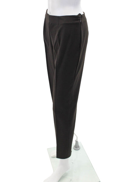Piazza Sempione Womens Textured Lined Tapered Leg Dress Pants Brown Size EUR 42