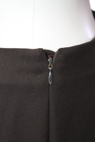 Piazza Sempione Womens Textured Lined Tapered Leg Dress Pants Brown Size EUR 42