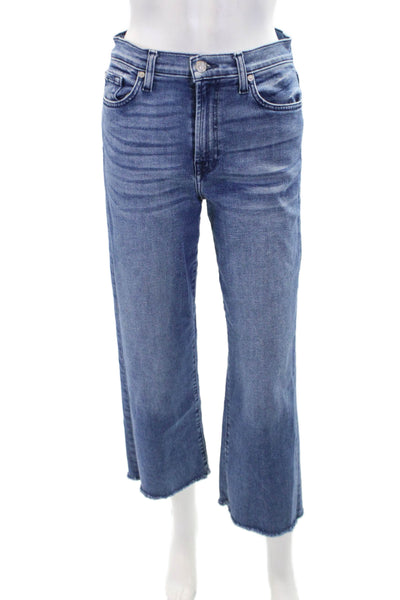 7 For All Mankind Womens Cotton Zip Button Skinny Leg Jeans Blue Size EUR 28