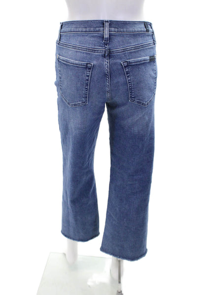 7 For All Mankind Womens Cotton Zip Button Skinny Leg Jeans Blue Size EUR 28