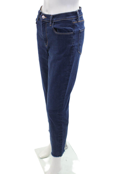 L Agence Womens Cotton Zip Button Skinny Leg Denim Jeans Blue Size EUR 28