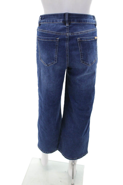 Frank Lyman Mens Collection Zip Gold Tone Button Wide Leg Jeans Blue Size S