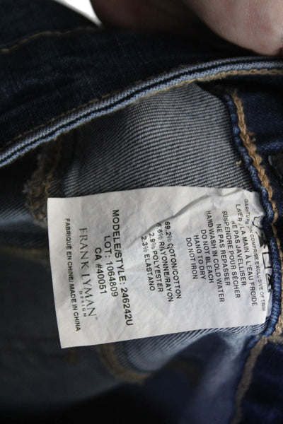 Frank Lyman Mens Collection Zip Gold Tone Button Wide Leg Jeans Blue Size S
