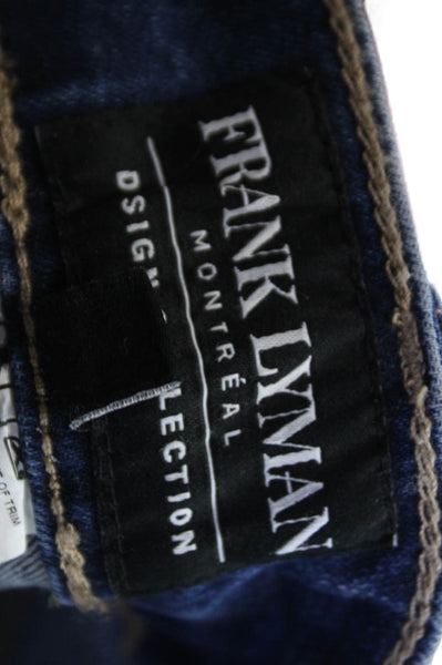 Frank Lyman Mens Collection Zip Gold Tone Button Wide Leg Jeans Blue Size S