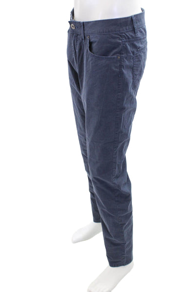 Brax Feel Good Mens Textured Zip Button Lined Straight Leg Pants Blue Size EUR 4