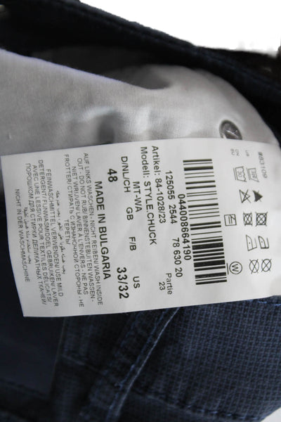 Brax Feel Good Mens Textured Zip Button Lined Straight Leg Pants Blue Size EUR 4