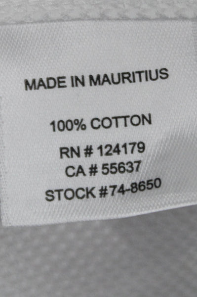 Johnston & Murphy Womens Cotton Long Sleeve Button Up Blouse White Size L