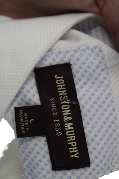 Johnston & Murphy Womens Cotton Long Sleeve Button Up Blouse White Size L