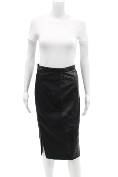 Stella McCartney Womens Textured Lined Slit Zip Fitted Skirt Black Size M