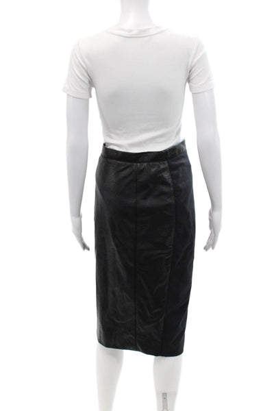 Stella McCartney Womens Textured Lined Slit Zip Fitted Skirt Black Size M