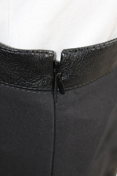 Stella McCartney Womens Textured Lined Slit Zip Fitted Skirt Black Size M