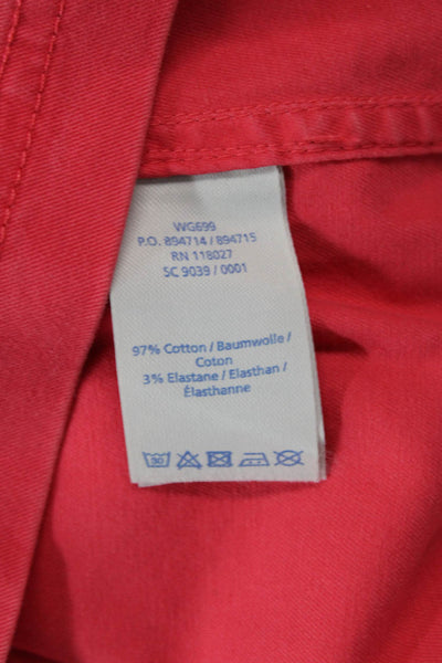 Boden Womens Cotton High Waisted Midi A-Line Zip Up Pencil Skirt Pink Size 8