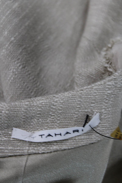 T Tahari Womens Linen Sleeveless Pencil Breydan Dress Sand Dune Beige Size 8