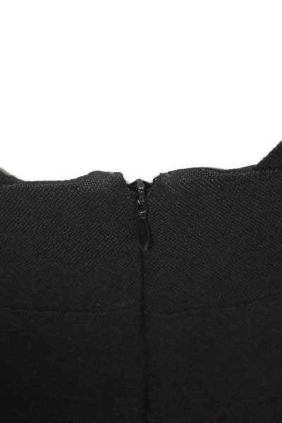 J Crew Womens Back Zip Sleeveless V Neck Linen Shift Dress Black Size 0