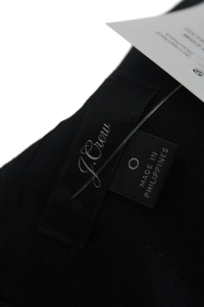 J Crew Womens Back Zip Sleeveless V Neck Linen Shift Dress Black Size 0