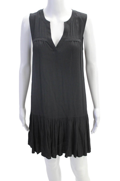 J Crew Womens Sleeveless V Neck Knee Length Shift Dress Black Size 2XS