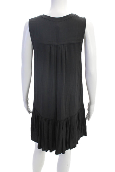 J Crew Womens Sleeveless V Neck Knee Length Shift Dress Black Size 2XS