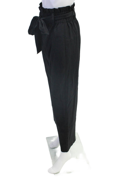 J Crew Womens Zipper Fly High Rise Straight Leg Pants Black Size 2