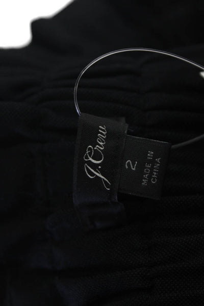 J Crew Womens Zipper Fly High Rise Straight Leg Pants Black Size 2