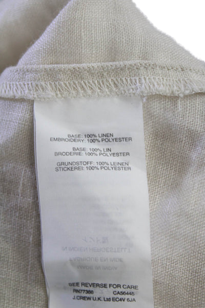 Point Sur Womens Cap Sleeve Scoop Neck Embroidered Top White Size XS