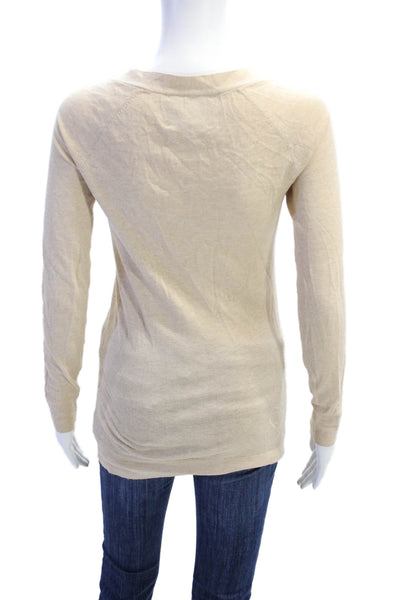 Juicy Couture Womens Cotton Blend Button Up Cardigan Sweater Beige Size P