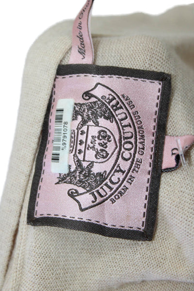 Juicy Couture Womens Cotton Blend Button Up Cardigan Sweater Beige Size P