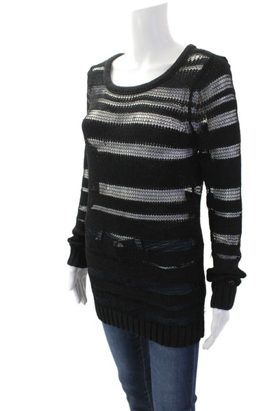Rag & Bone Womens Cotton Long Sleeve Pullover Knit Sweater Black Size S