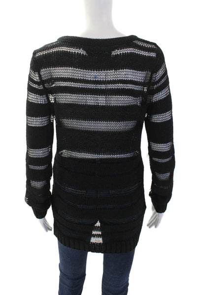 Rag & Bone Womens Cotton Long Sleeve Pullover Knit Sweater Black Size S