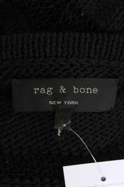 Rag & Bone Womens Cotton Long Sleeve Pullover Knit Sweater Black Size S