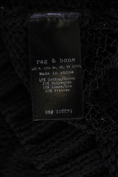 Rag & Bone Womens Cotton Long Sleeve Pullover Knit Sweater Black Size S