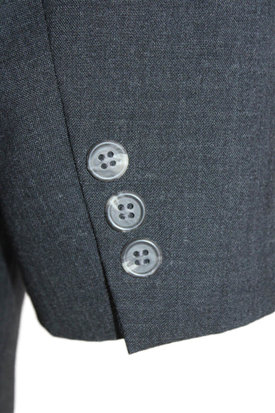 Brooks Brothers Mens Wool Collared Long Sleeve Buttoned Blazer Gray Size 40