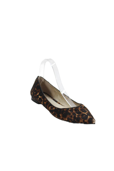 Vince Camuto Womens Animal Print Pointed Toe Slip-On Flats Brown Size 8.5