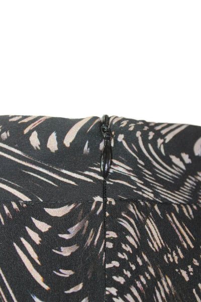 Judith & Charles Womens V-Neck Spotted Print Rouched Sleeve Dress Black Size 2