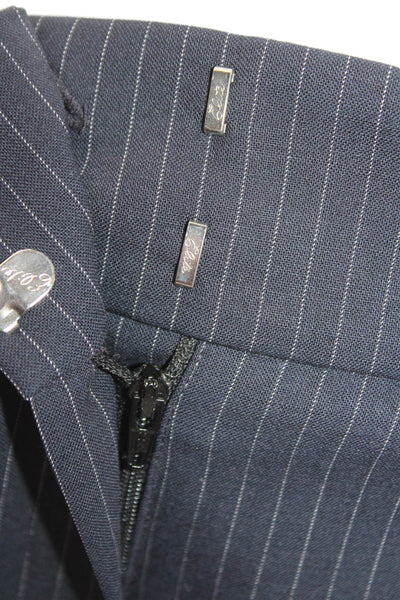 Judith & Charles Womens Wool Pinstriped Detail Pocketed Pants Black Size 2