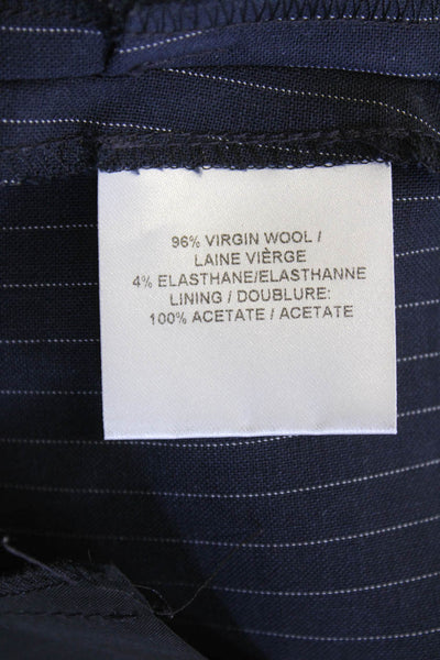 Judith & Charles Womens Wool Pinstriped Detail Pocketed Pants Black Size 2