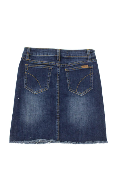 Joes Childrens Girls Denim Knee Length Raw Hem Skirt Blue Cotton Size 16