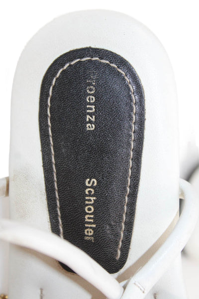 Proenza Schouler Womens Leather Lamb Padded Sandal Open Toe Flats White Size 5.5