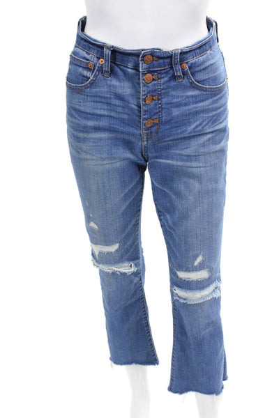 Madewell Womens Button Up Cali Demi Boot Cut Jeans Blue Cotton Size 26