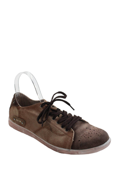 Joes Mens Color Block Lace-Up Round Toe Denim Fashion Sneakers Brown Size 11.5