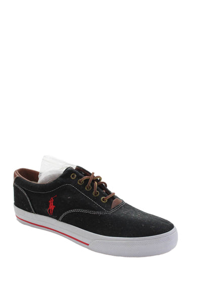 Polo Ralph Lauren Mens Vaughn Low-Top Slip-On Casual Sneakers Black Size 11.5D