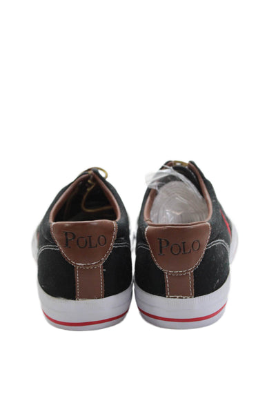 Polo Ralph Lauren Mens Vaughn Low-Top Slip-On Casual Sneakers Black Size 11.5D